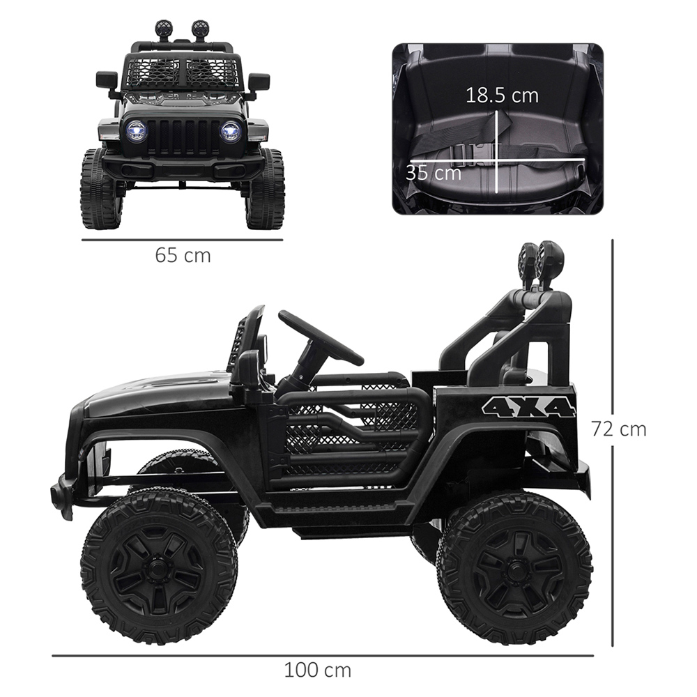 Kids Black Electric Off-Road Ride On Car Toy Truck Truck Off-road Toy Black Image 7