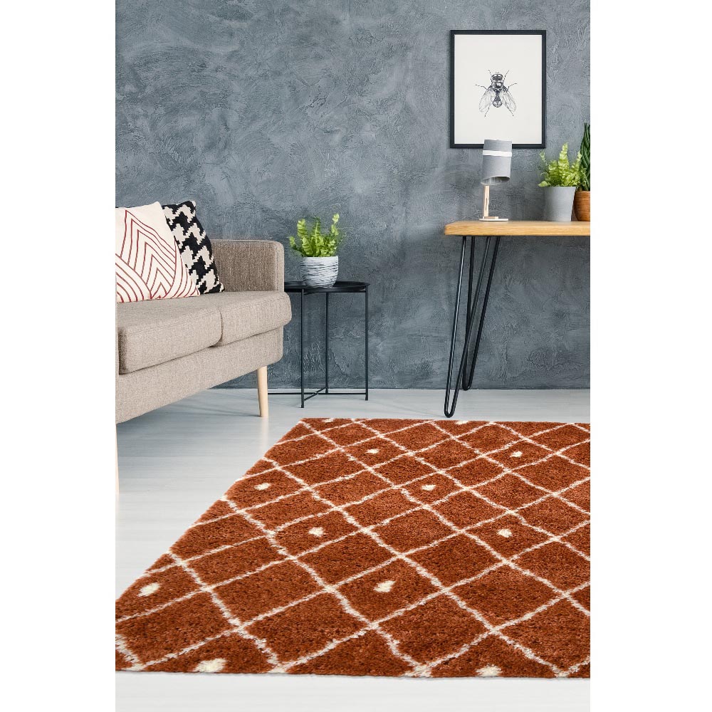 Homemaker Terracotta Snug Nomadic Shaggy Rug 120 x 170cm Image 5