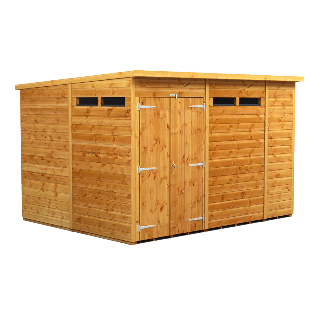 Power Sheds 10 x 8ft Double Door Pent Security Shed Image 1