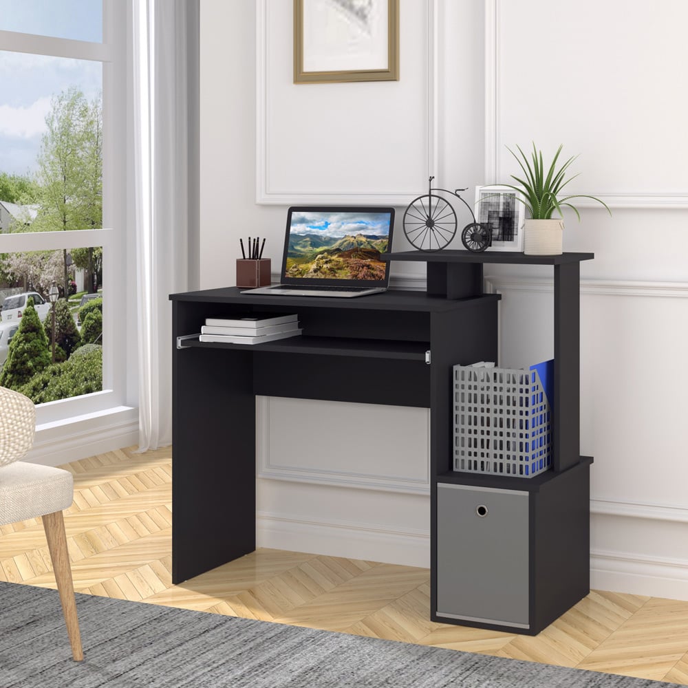 Portland Sliding Keyboard Office Desk Black Image 5