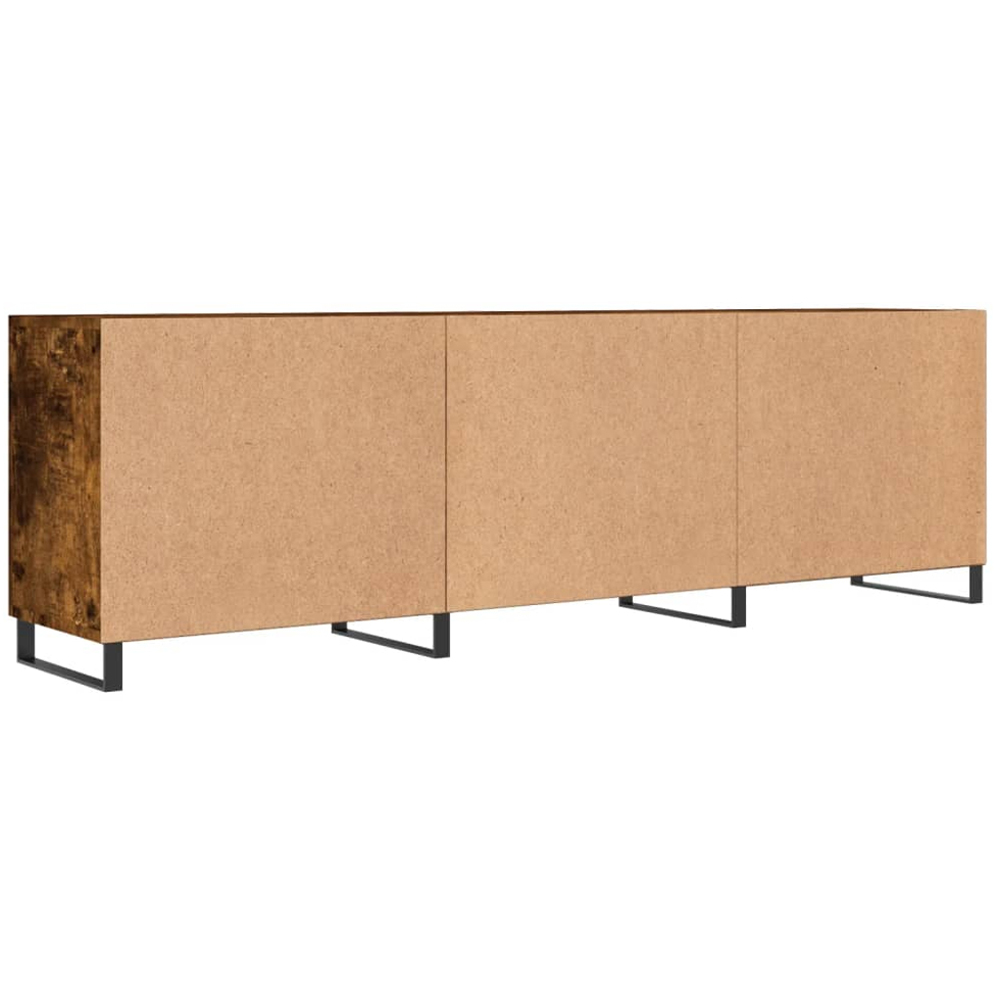 vidaXL 2 Door 2 Shelf Smoked Oak Wooden TV Cabinet Image 8