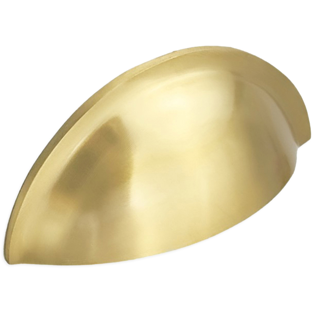 Spira Brass Satin Brass Small Slim Cup Pull Drawer Handle Image 1