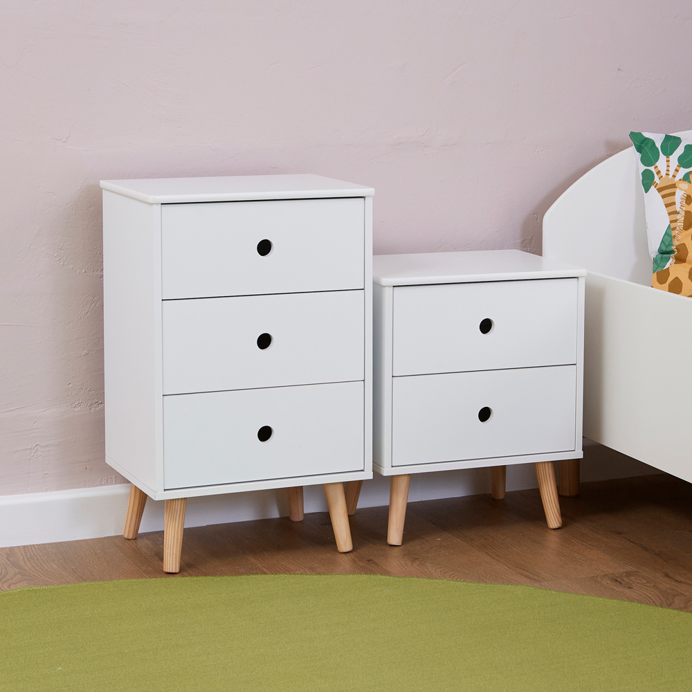 Liberty House Toys 3 Drawer White and Wood Kids Storage Cabinet Image 7