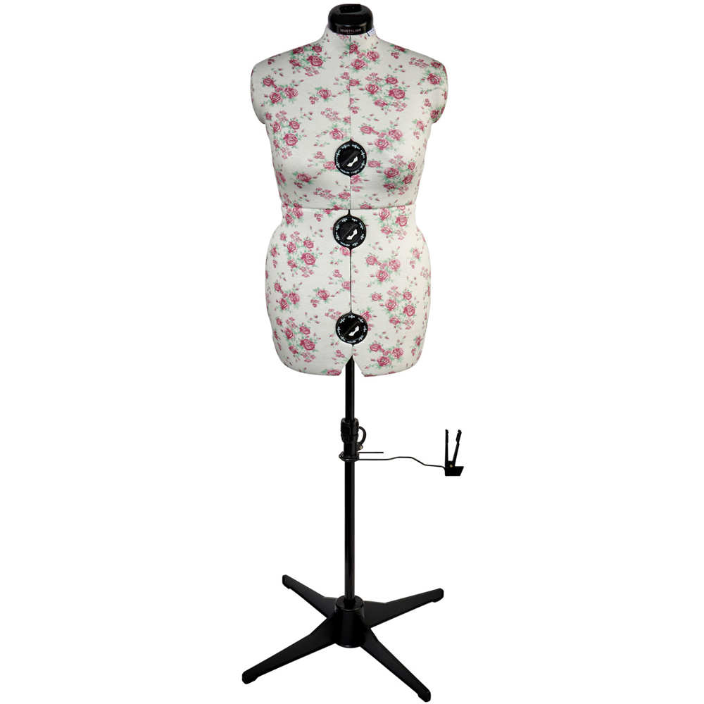 Sewing Online FLORALMEDIUM Vintage Floral Adjustable 8-Part Dressmakers Dummy with Hem Marker Medium Image 2