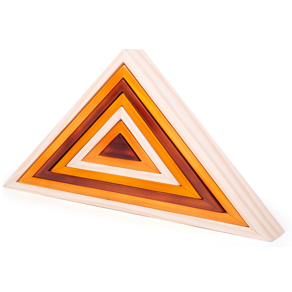 Bigjigs Toys Wooden Stacking Triangles Multicolour Image 3
