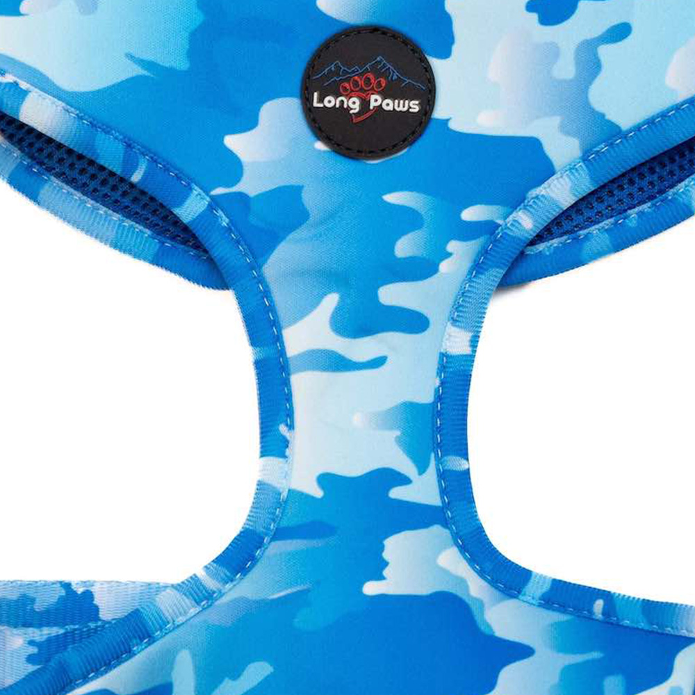 Long Paws Small Blue Camouflage Dog Harness Image 3