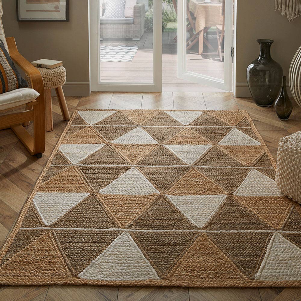 Prestbury Natural Geometry Braided Rug 120 x 170cm Image 2