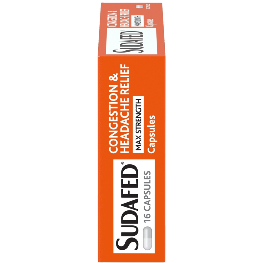 Sudafed Congestion and Headache Relief Max Strength Capsules Image 2