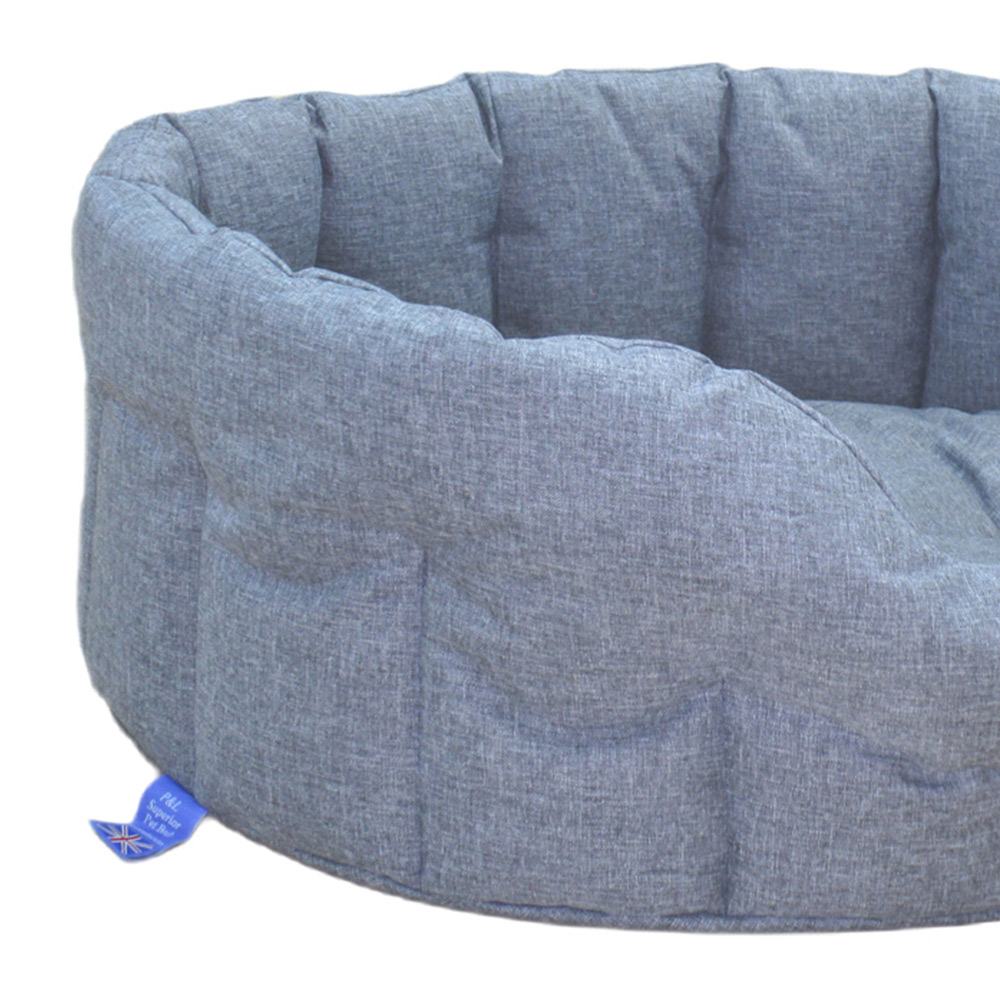 P&L Medium Charcoal Oval Waterproof Dog Bed Image 3