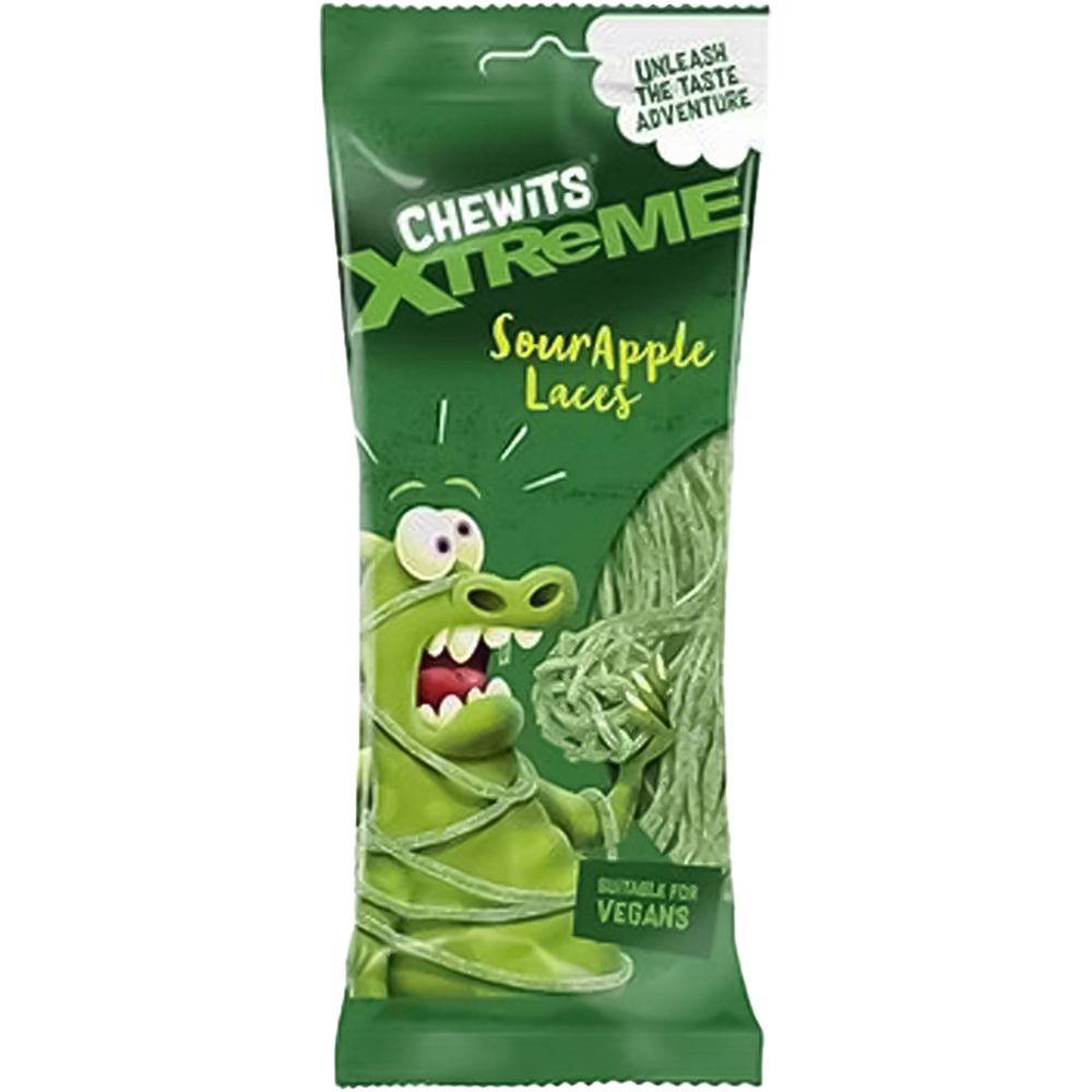 Chewits Xtreme Sour Apple Laces 160g Image