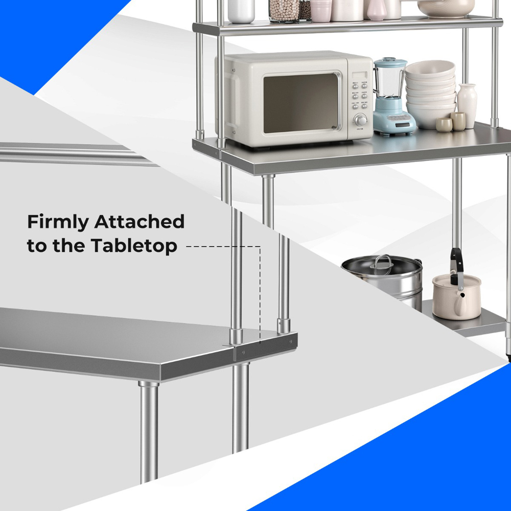 Costway 2 Shelf Adjustable Stainless Steel Overshelf Image 8