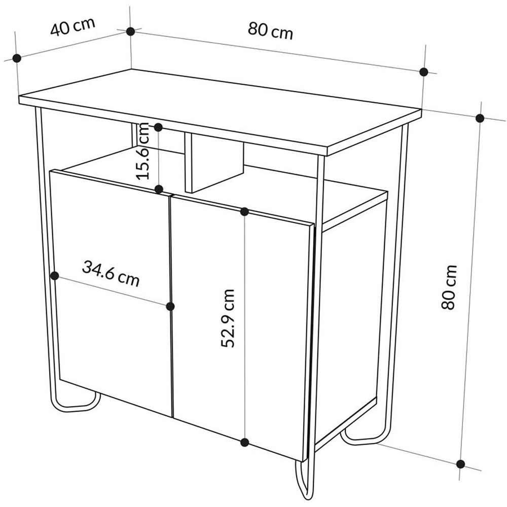 FWStyle Cornea 2 Door Dark Oak Sideboard Image 7