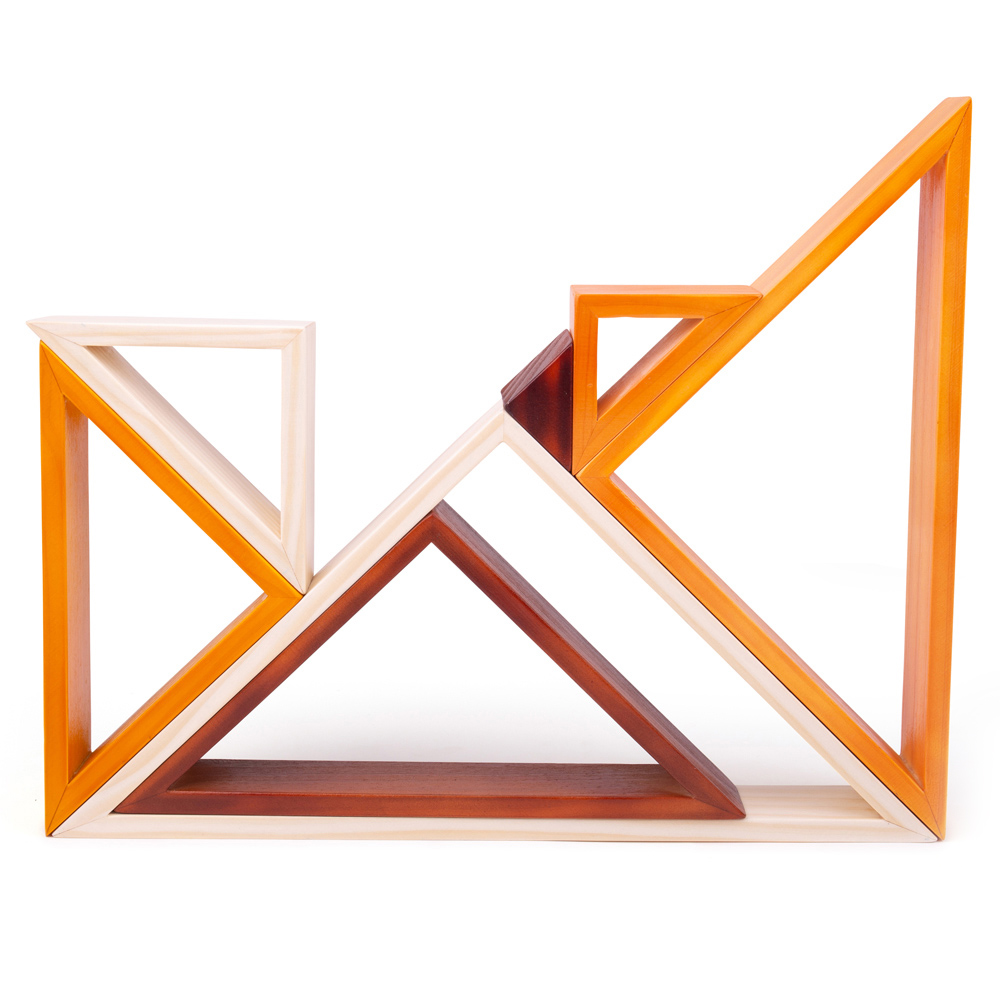 Bigjigs Toys Wooden Stacking Triangles Multicolour Image 2