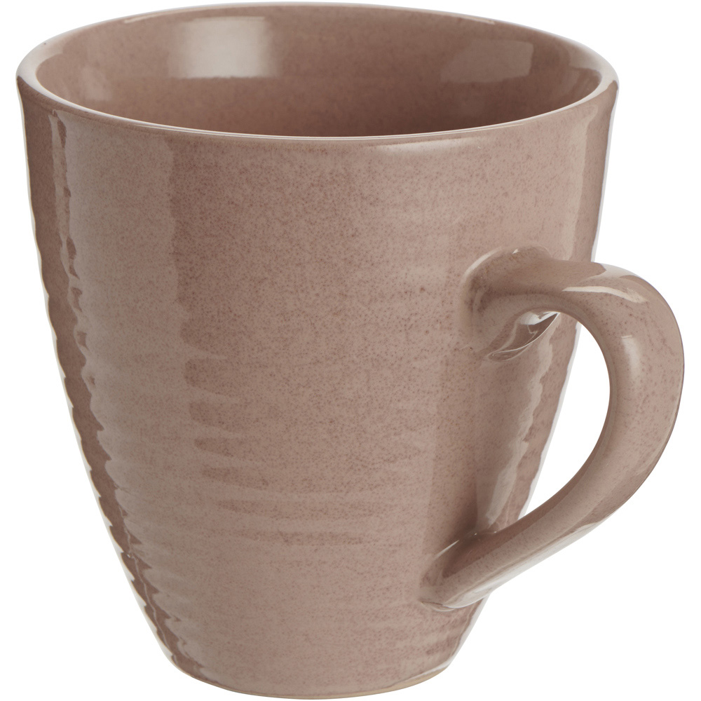 Wilko Pink Ribbed Reactive Glaze Mug Image 2