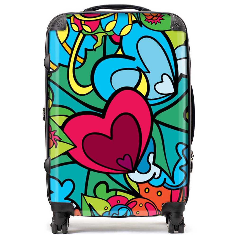 Warren Reed Designer Medium Hippie Psychedelic Pattern Suitcase Image 1