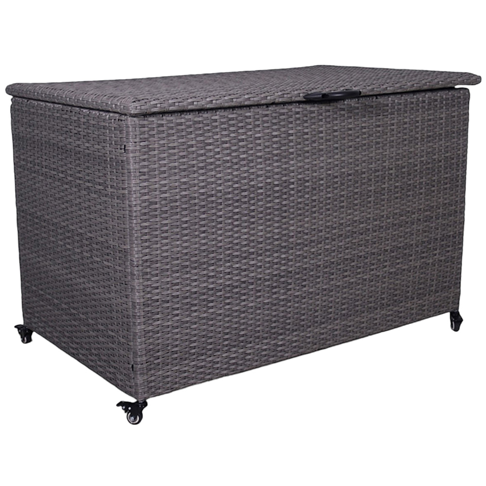 Royalcraft 510L Charcoal Rattan Weave Cushion Storage Box Image 1