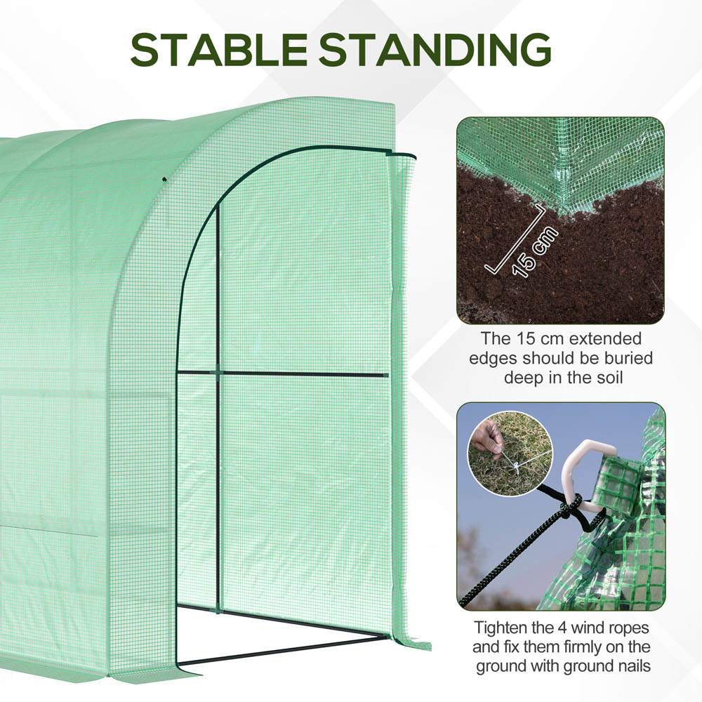 Outsunny Green 5 x 10ft 3-Tier Walk In Greenhouse Image 4