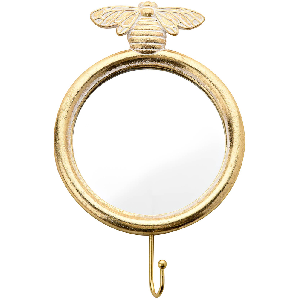 Hestia Gold Finish Bee Wall Hook Mirror Image 1