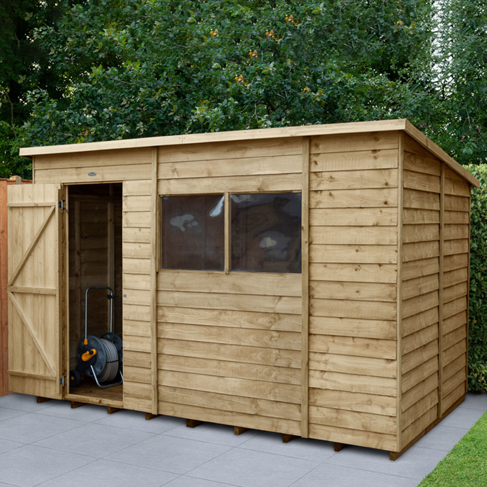 Forest Garden 10 x 6ft Pressure Treated Overlap Apex Shed Image 2