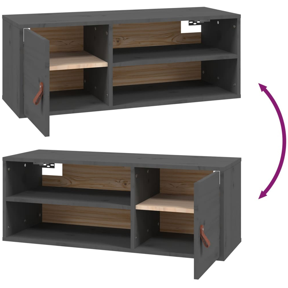 vidaXL 2 Door Grey Wall Cabinet 2 Pack Image 8