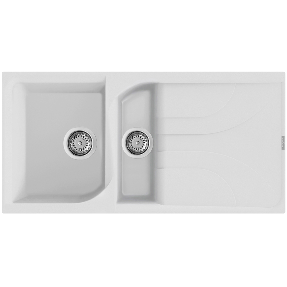 Reginox Ego 475 W White 1.5 Granite Sink 500 x 1000mm Image 1