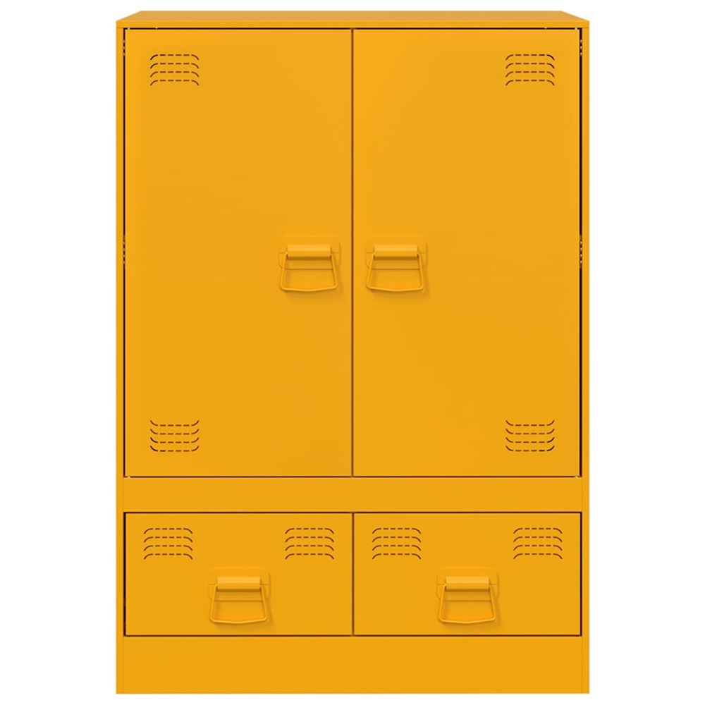 vidaXL 2 Door 2 Drawer Mustard Yellow Cold-Rolled Steel Highboard Image 6