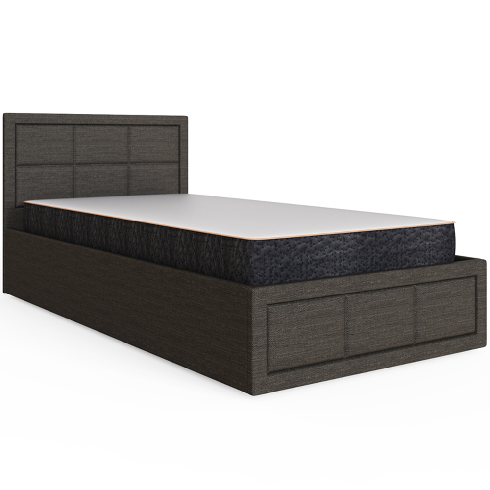 GFW Jamie Single Grey End Lift Ottoman Bed with Memory Pocket Spring Mattress Image 2