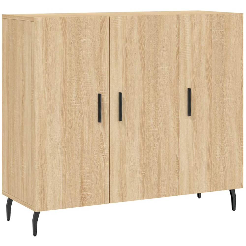 vidaXL 3 Door Sonoma Oak Sideboard with Metal Legs Image 2