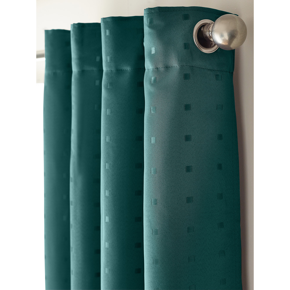 Alan Symonds Madison Teal Ring Top Curtain 229 x 274cm Image 5