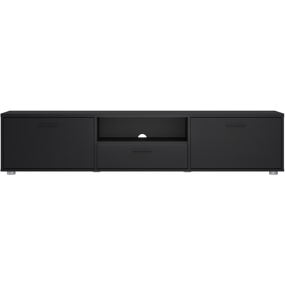 Furniture To Go Media 2 Door Single Drawer Black Wide TV Unit Image 3