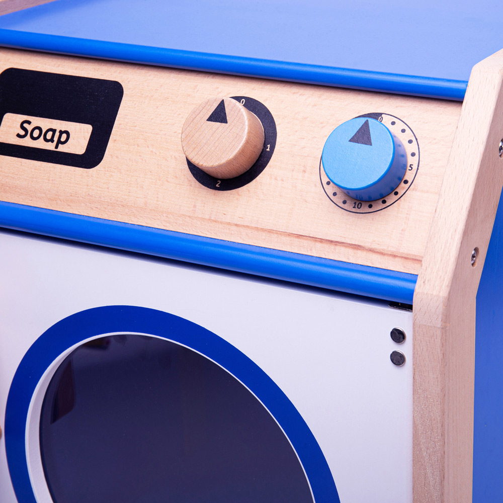 Tidlo Kids Blue Wooden Toy Washing Machine Image 5