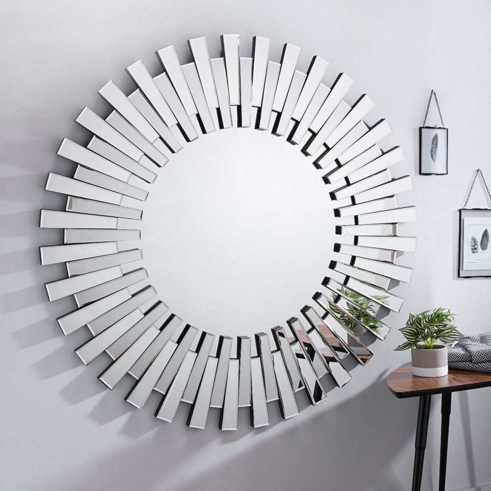 Furniturebox Astra Round Large Silver 3D Mirror Image 2