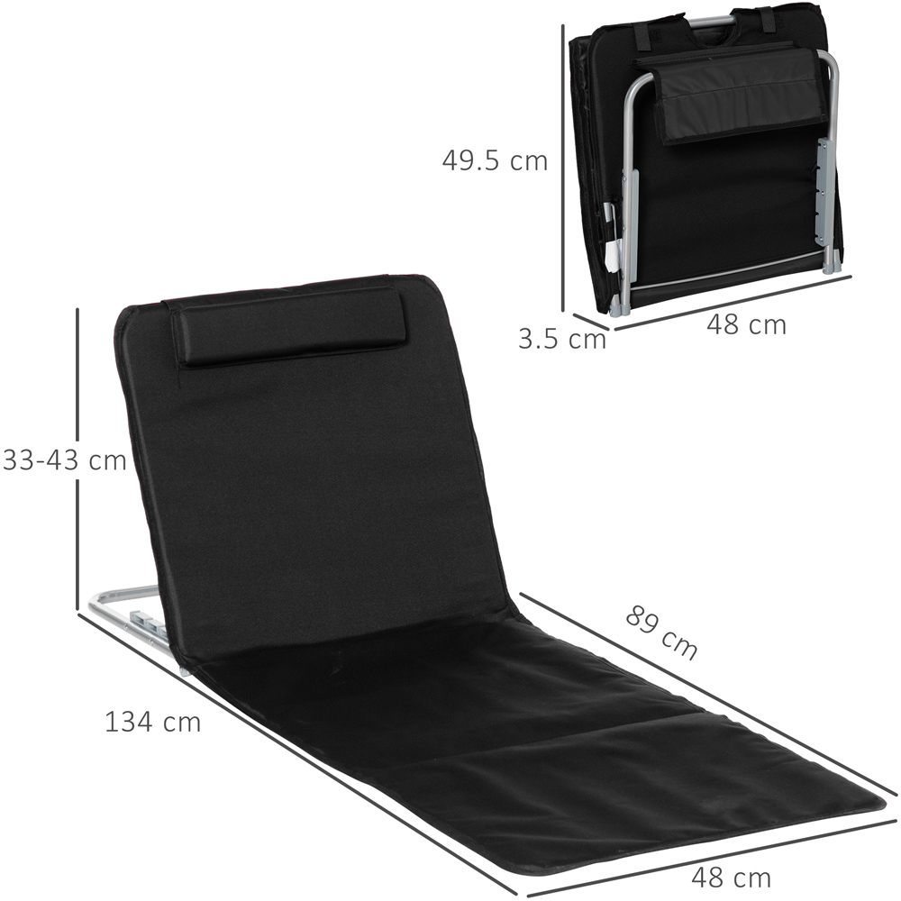 Outsunny Set of 2 Black Adjustable Folding Sun Lounger Image 8