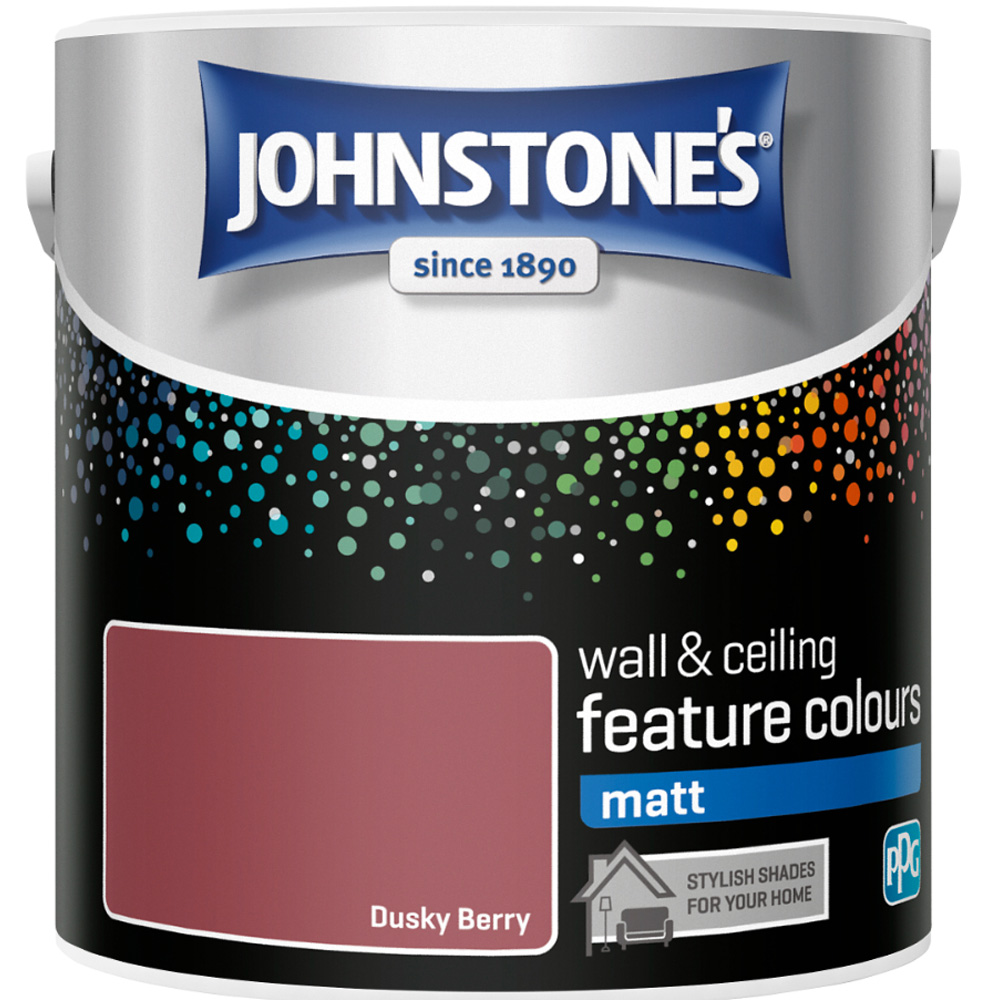Johnstone's Feature Colours Walls & Ceilings Dusky Berry Matt Paint 1.25L Image 2