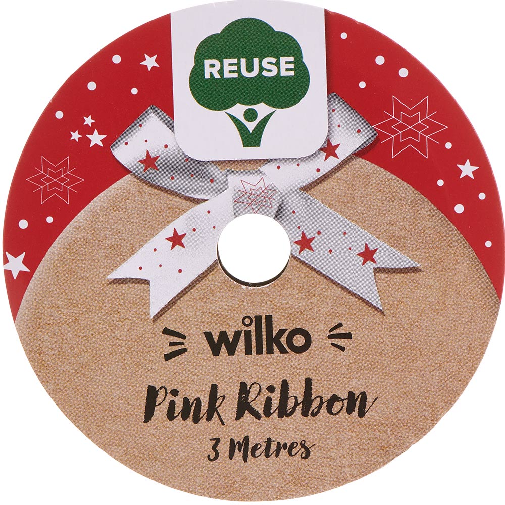 Wilko Pink Ribbon 2m Image 1