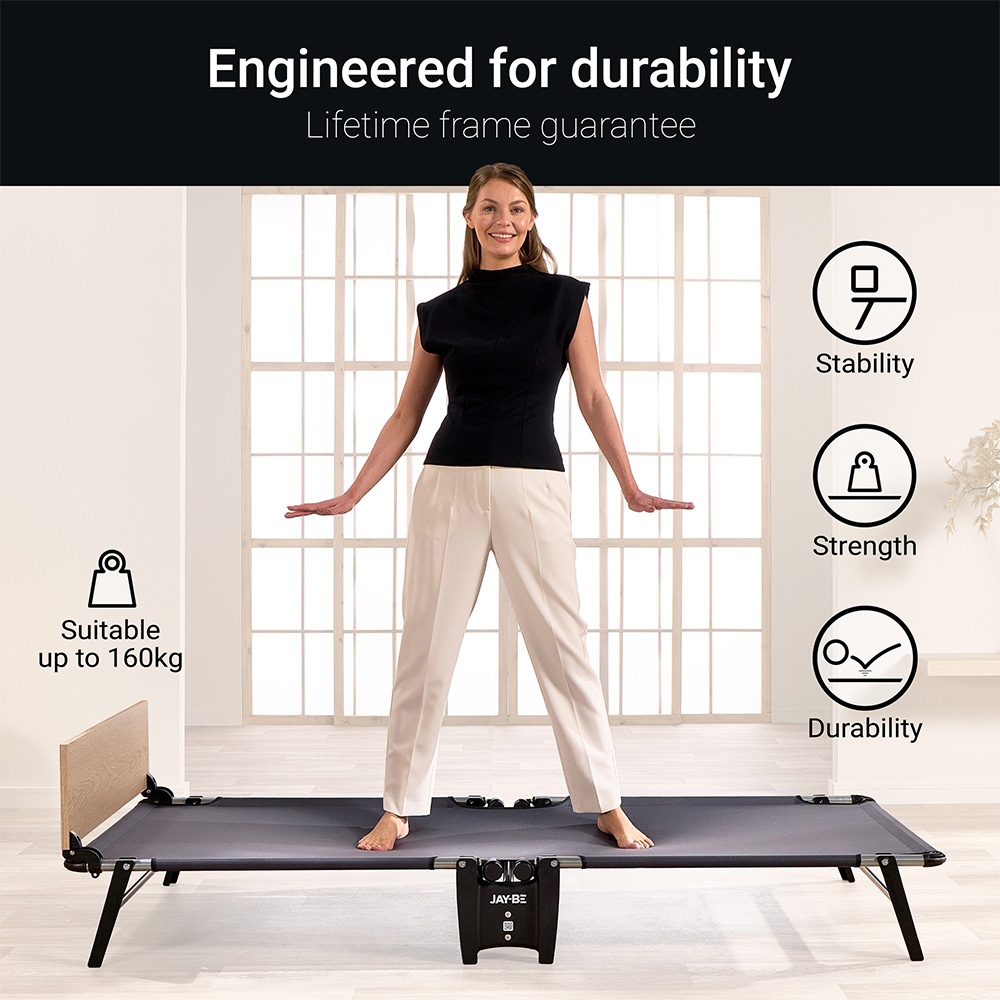 Jay-Be QE80 Single Quick Folding Bed with Comfort Mattress Image 4
