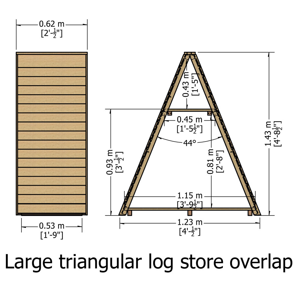 Shire 4 x 1.6ft Large Triangular Log Store Image 4