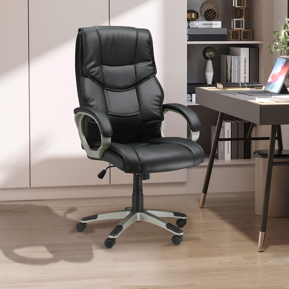 Portland Black Faux Leather Swivel Home Office Chair Image 7