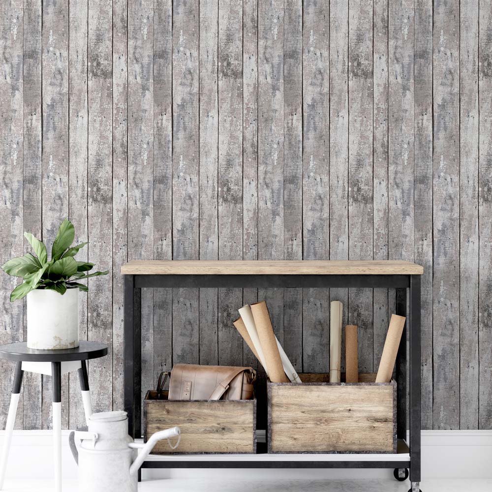 Arthouse Wallpaper Odell Wood Neutral Wallpaper Wilko