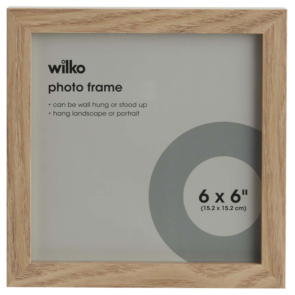 Wilko Square New Light Wood Effect Photo Frame 6 x 6inch Image 1