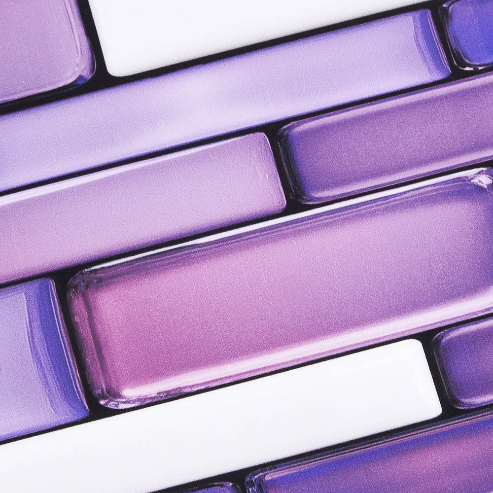 Living and Home Marble Effect Purple Self-Adhesive Wall Tile Sticker 20 Pack Image 4