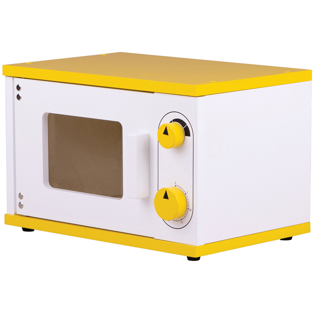 Tidlo Yellow Wooden Toy Microwave Image 1