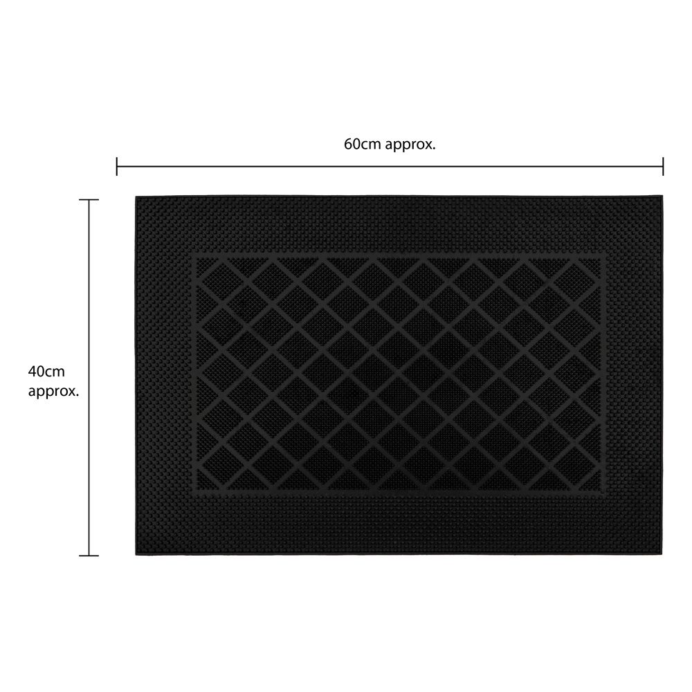 JVL Harlequin Rubber Scraper Doormat 40 x 60cm Image 8