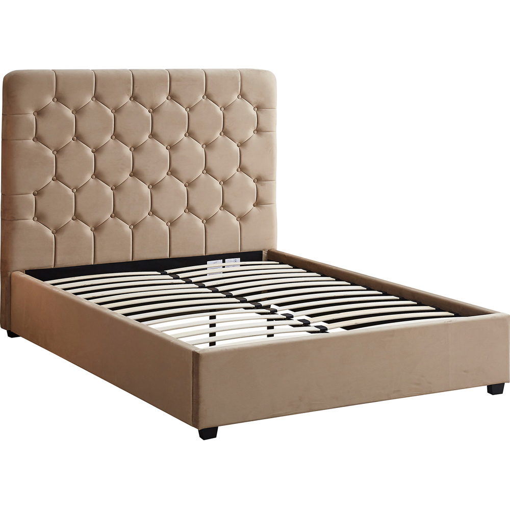 Seconique Madison King Size Fawn Velvet Fabric Bed Frame Image 2