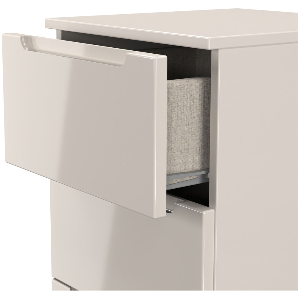 Crowndale Milan 5 Drawer Kashmir Gloss and Kashmir Tall Bedside Cabinet Ready Assembled Image 5