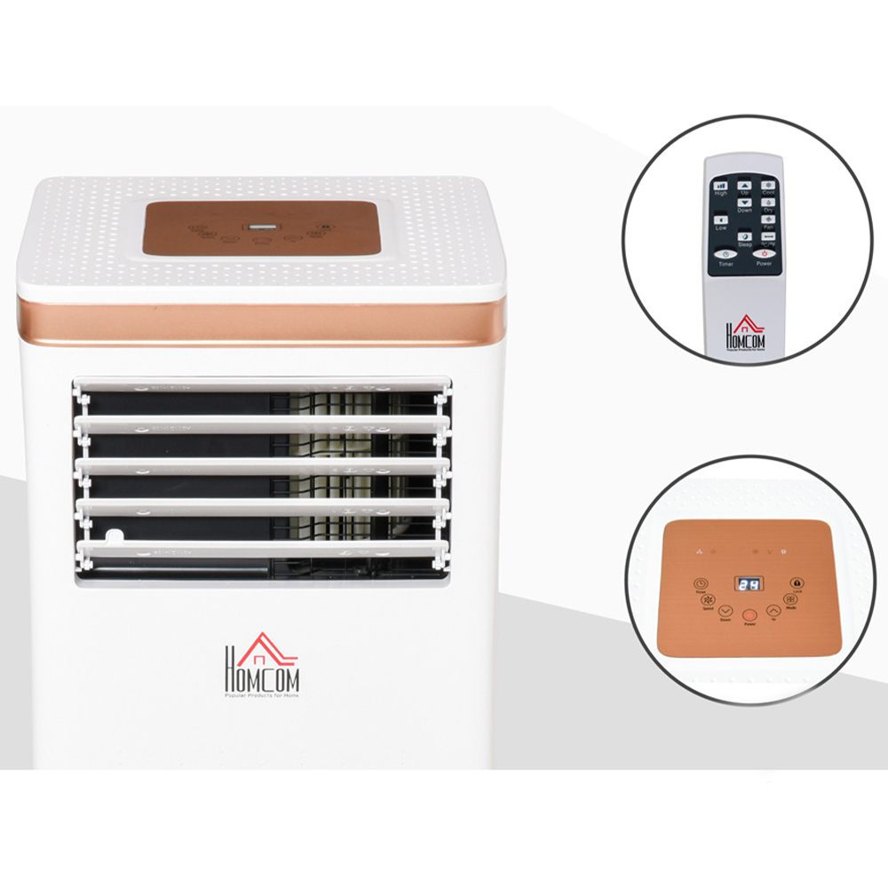 HOMCOM White and Chrome 7000BTU Mobile Air Conditioner Image 3