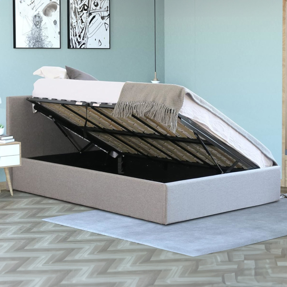 Home Treats Small Double Grey Ottoman Bed with Mattress Image 7