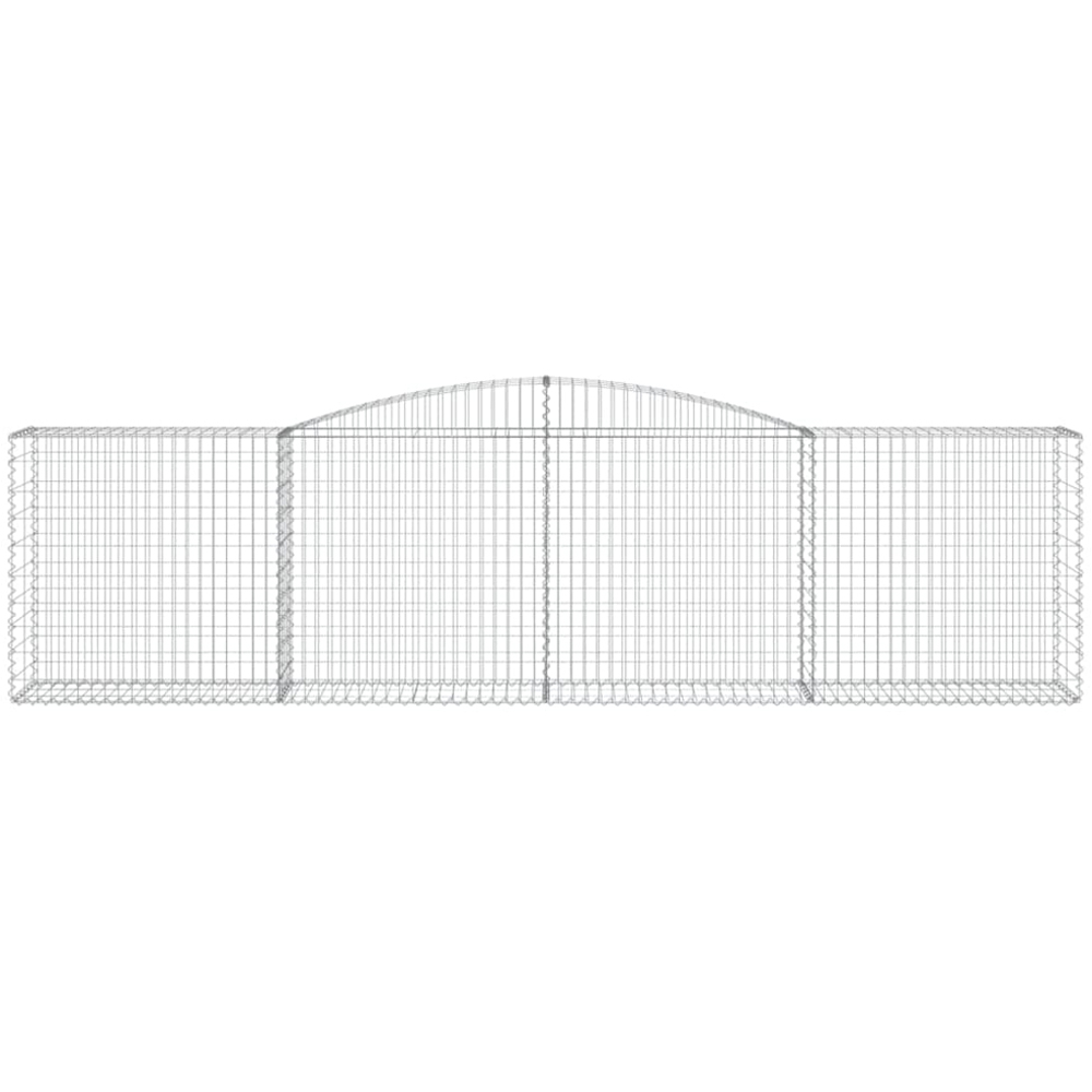 vidaXL Silver Galvanised Iron Arched Gabion Basket 400 x 50 x 100/120cm 15 Pack Image 2