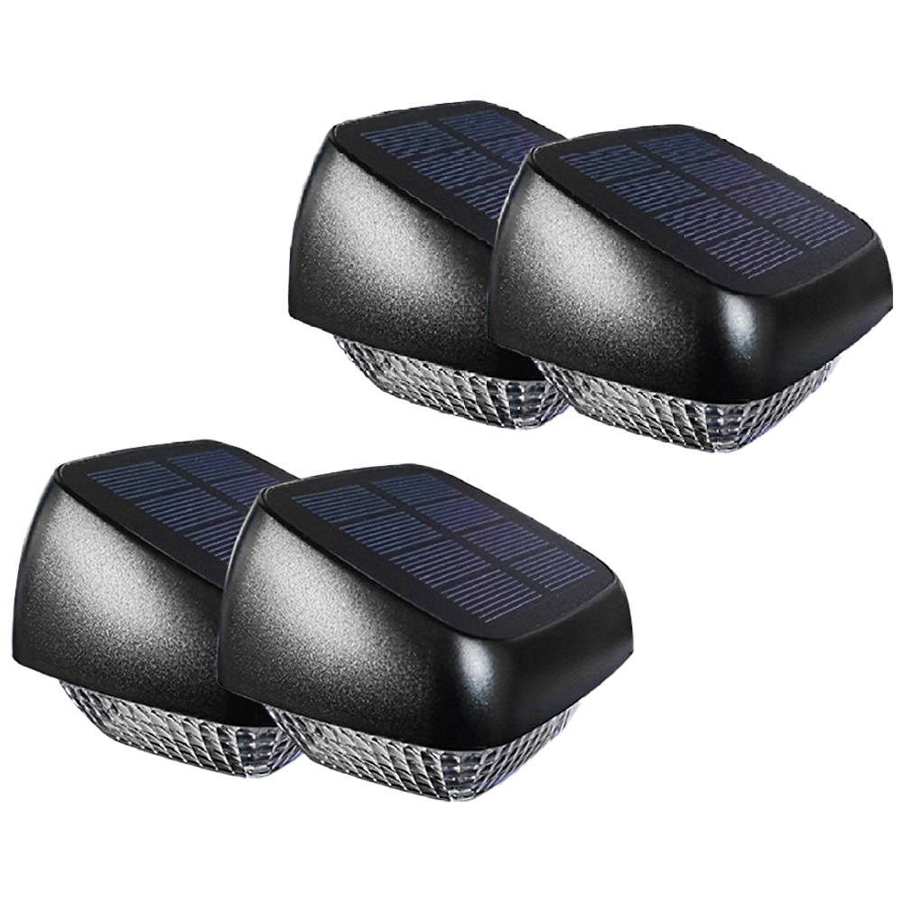 Callow Set of 4 Outdoor Solar LED Fence or Wall Lights Black Image 1