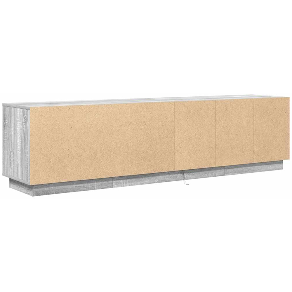 vidaXL 4 Door 2 Drawer Grey Sonoma TV Cabinet with RGB LED Lights Image 5
